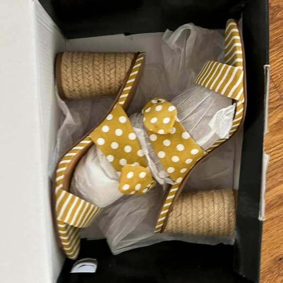 NEW - Woman's JCrew Mixed Bow Raffia Round Heels Sandals, size 7 1/2 (Brand new) - Picture 3 of 5